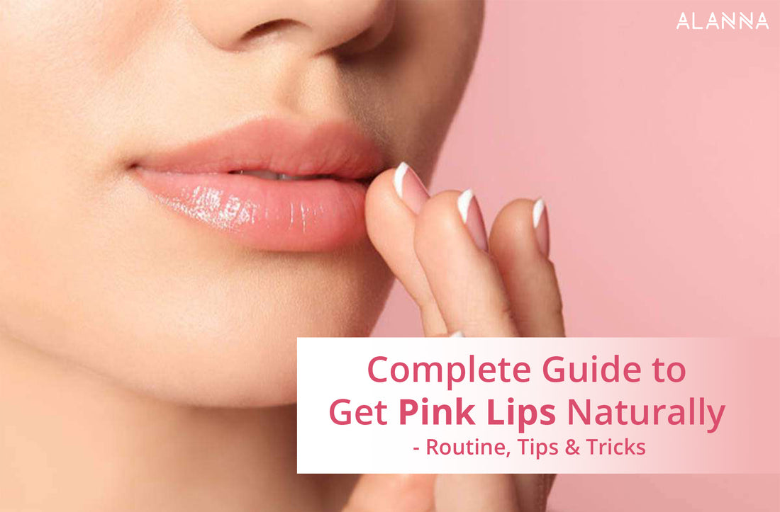 a women applying balm to get pink lips