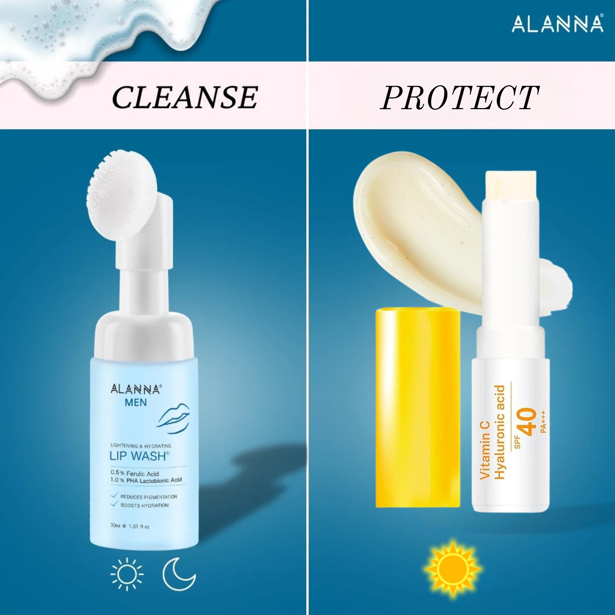 Lightening Lip Pro Kit | Men | 2-Step | LipWash® + SPF Lip Balm