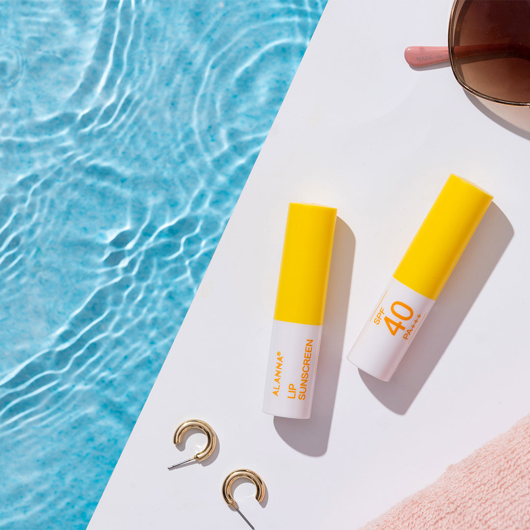 Lip Sunscreen on the pool