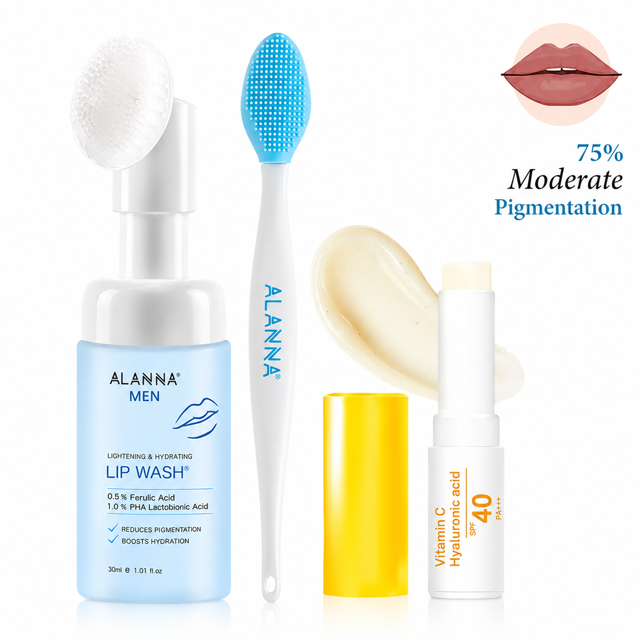 Lightening Lip Pro Kit | Men | 2-Step | LipWash® + SPF Lip Balm