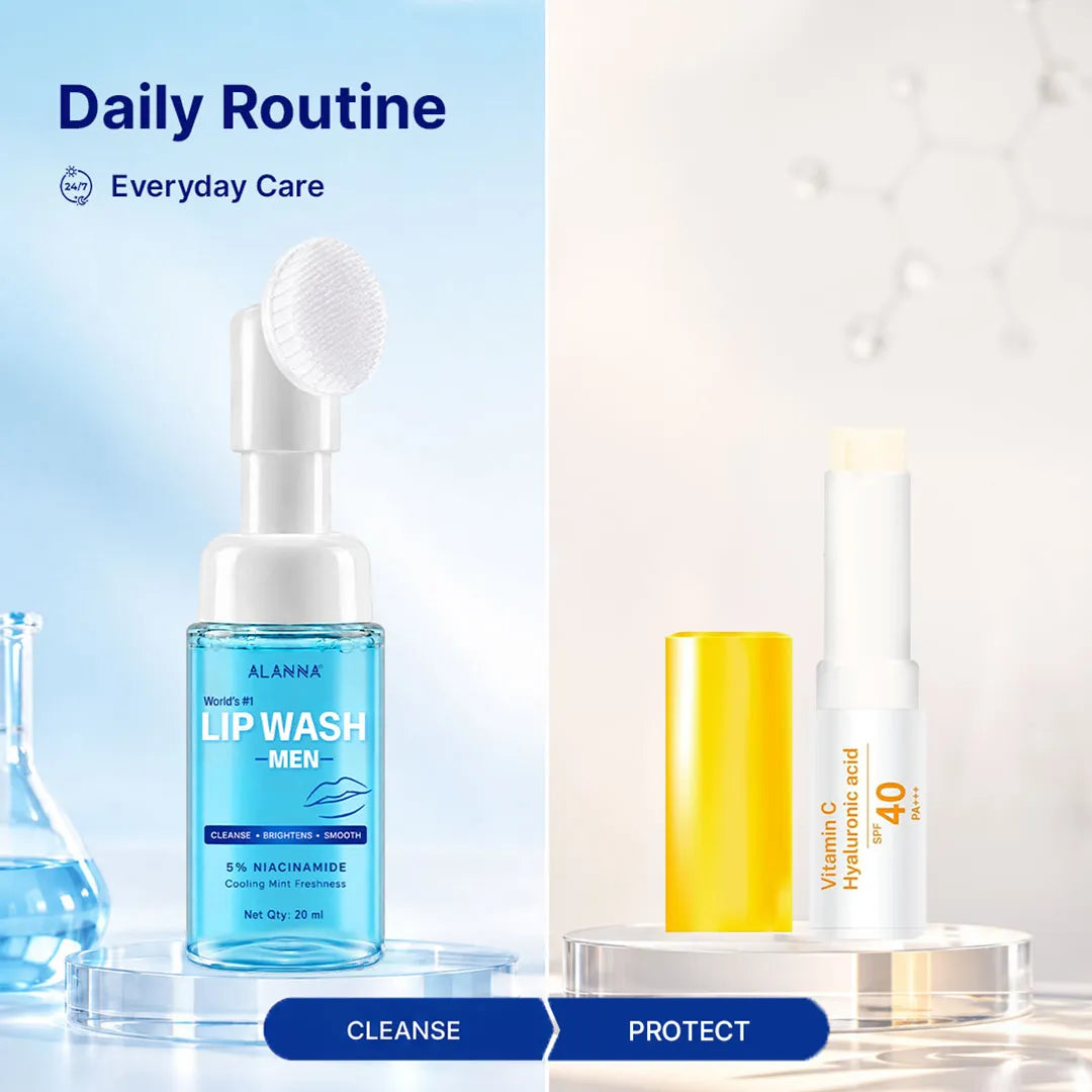 Lightening Lip Pro Kit | Men | 2-Step | LipWash® + SPF Lip Balm