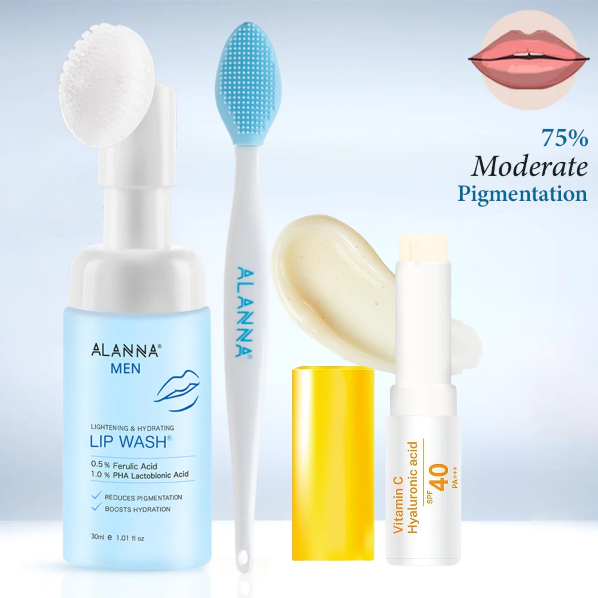 Lightening Lip Pro Kit | Men | 2-Step | LipWash® + SPF Lip Balm