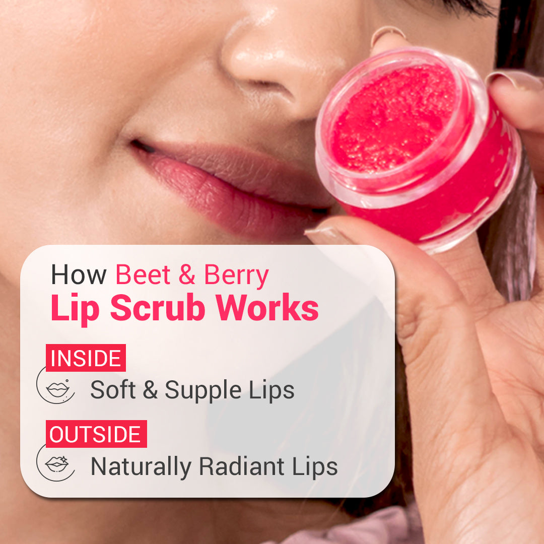 How Beet & Berry Scrub works for the lips