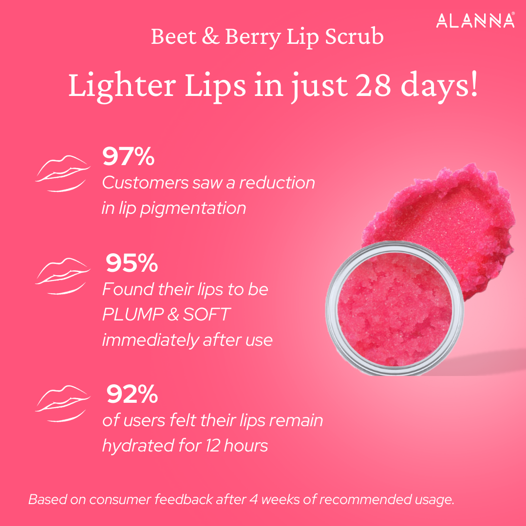 An image showing results of beet berry lip scrub