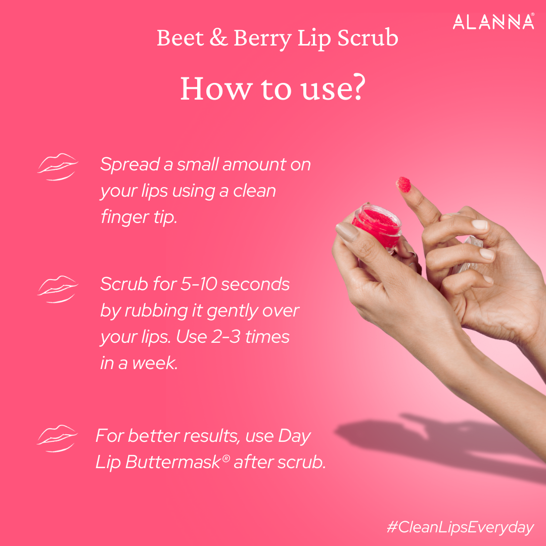 An image describing how to use lip scrub