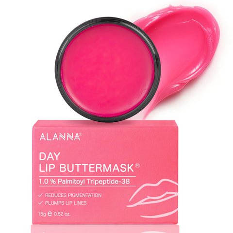 ALANNA's Day Lip Buttermask texture ans container