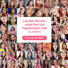 An image showing closeup of women who cured their lip pigmentation with ALANNA