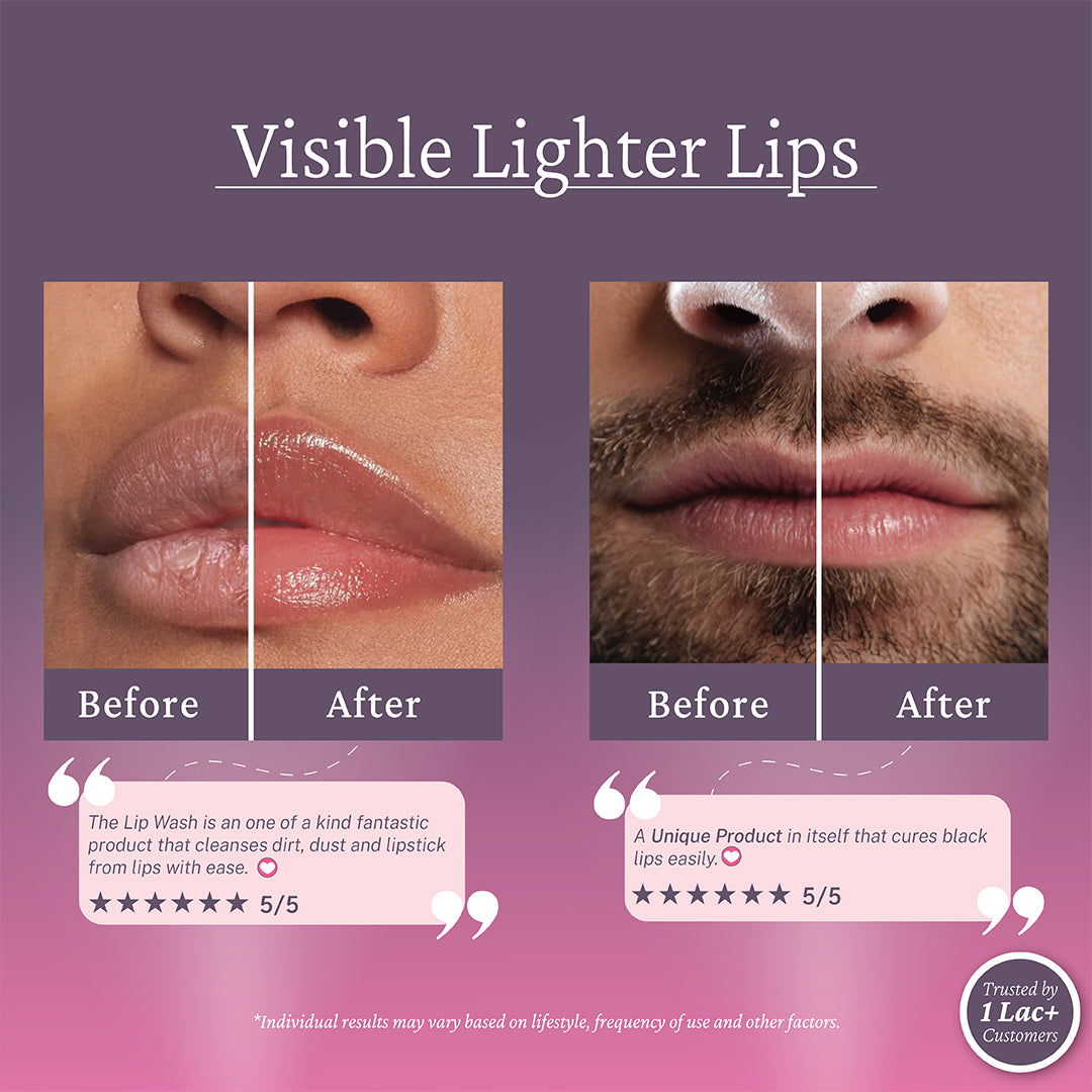 An image showing comparison of lips before and after 