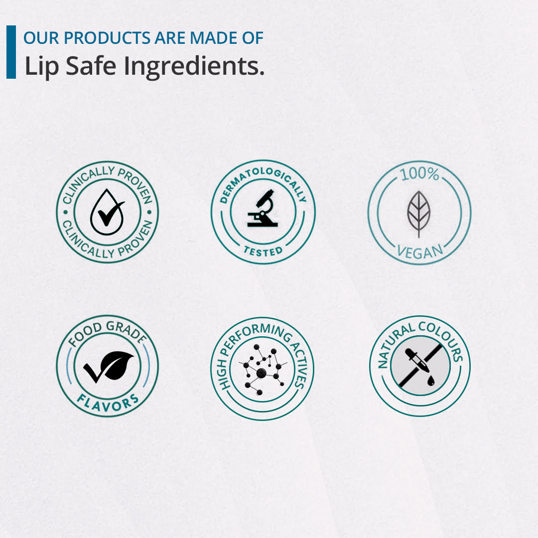 An image depicting features of ALANNA's lip care products