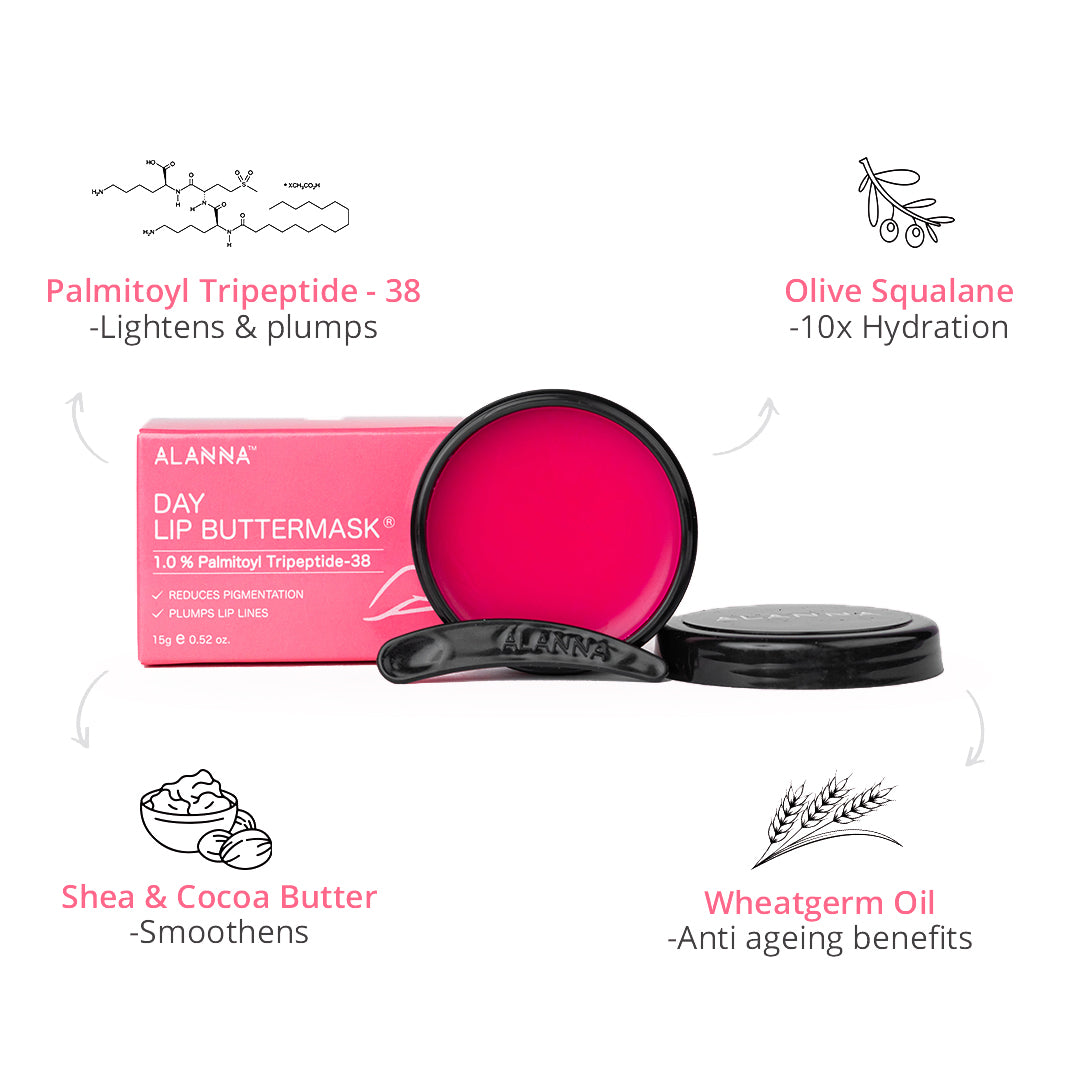 An image of day lip buttermask with all its constituents mentioned